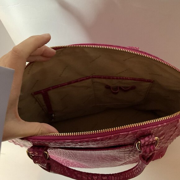 Brahmin Duxbury Leather Crossbody Double Handle Satchel Melbourne Hot Pink - Picture 6 of 8